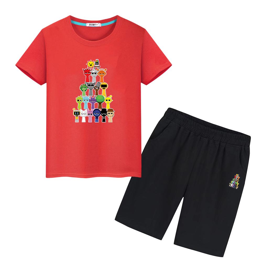 Sprunki Print 100%Cotton Anime T-shirt Cartoon 2pcs Short+pant girls boy Sport Sets Children suit kids holiday gift baby clothes 100 білий
Sprunki Print 100%Cotton Anime T-shirt Cartoon 2pcs Short+pant girls boy Sport Sets Children suit kids holiday gift baby clothes 100 білий