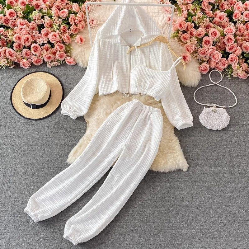 Trendy Women s Spring Set: Hooded Jacket, Vest & Wide-Leg Pants S for 85-103 lbs
Trendy Women s Spring Set: Hooded Jacket, Vest & Wide-Leg Pants S for 85-103 lbs