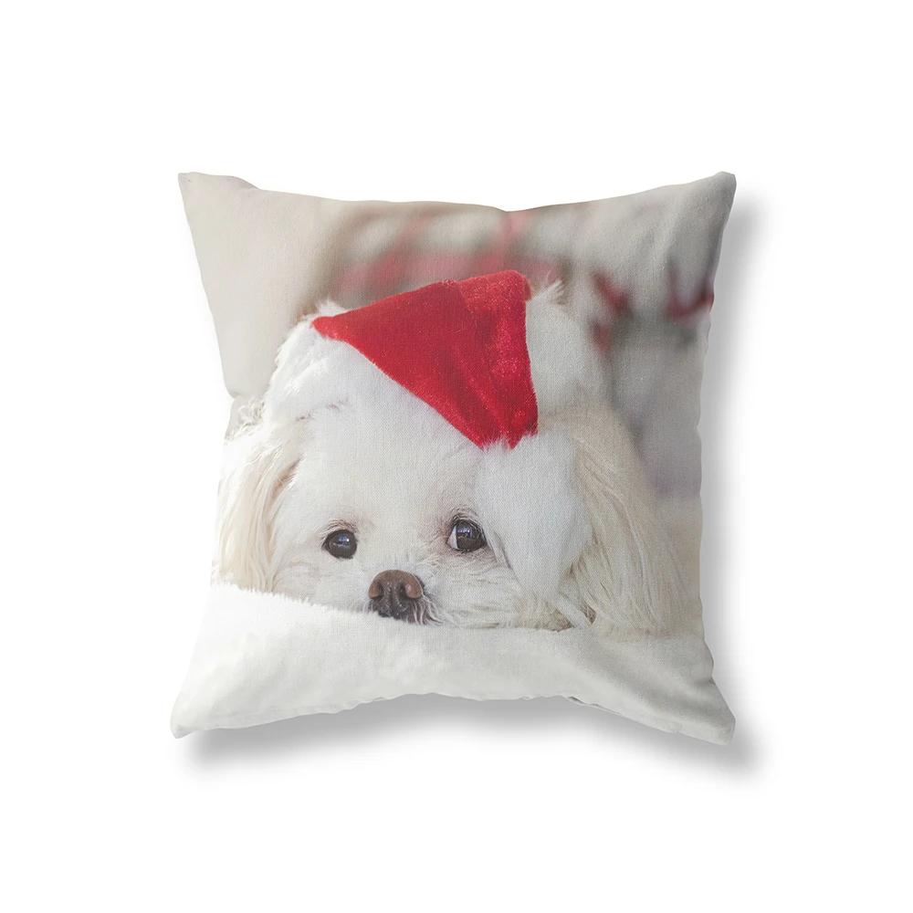 Merry Christmas Cute Dog Print Pattern Polyester Cushion Cover Home Living Room Sofa Decoration Square Pillow 30x30cm
Merry Christmas Cute Dog Print Pattern Polyester Cushion Cover Home Living Room Sofa Decoration Square Pillow 30x30cm