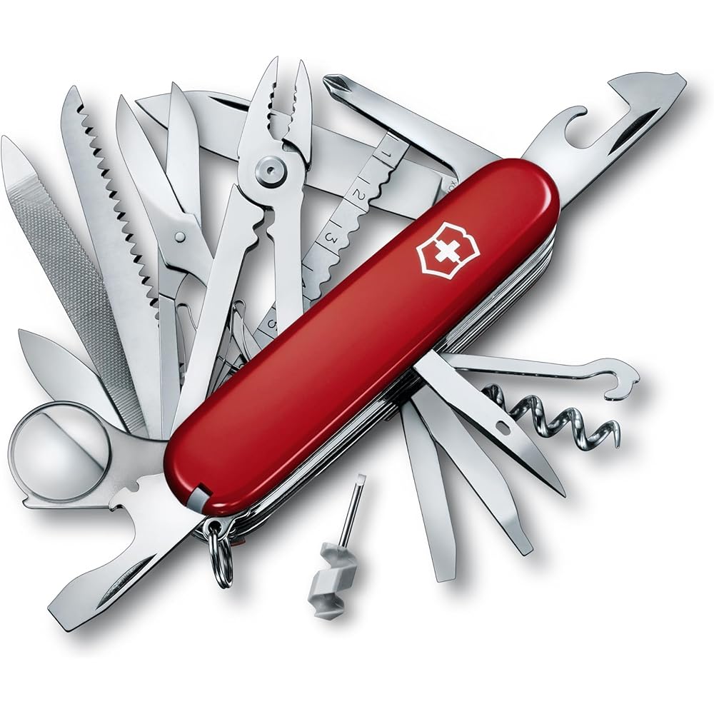 Victorinox SwissChamp Red Multi-Tool with 33 Functions, Scissors, Pliers, and Magnifier Swiss Army Knife
Victorinox SwissChamp Red Multi-Tool with 33 Functions, Scissors, Pliers, and Magnifier Swiss Army Knife