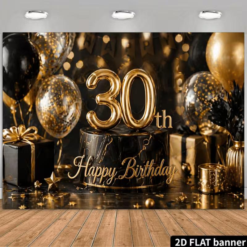 2D Luxury Black Gold 30th Birthday Photography Background 47.2x31.5inch/120*80cm
2D Luxury Black Gold 30th Birthday Photography Background 47.2x31.5inch/120*80cm