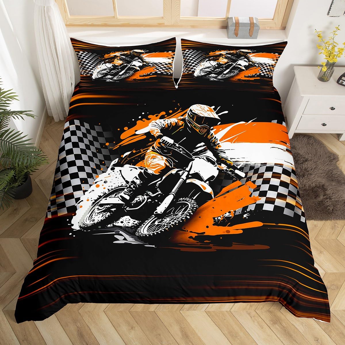 Dirt Bike Soft Duvet Cover Set Motocros Racer Beding Set for Children Kids Young Boys Tens Racing Motorcycle Warm Comforter Cover Motorbike Beding 100*200cm Single
Dirt Bike Soft Duvet Cover Set Motocros Racer Beding Set for Children Kids Young Boys Tens Racing Motorcycle Warm Comforter Cover Motorbike Beding 100*200cm Single
