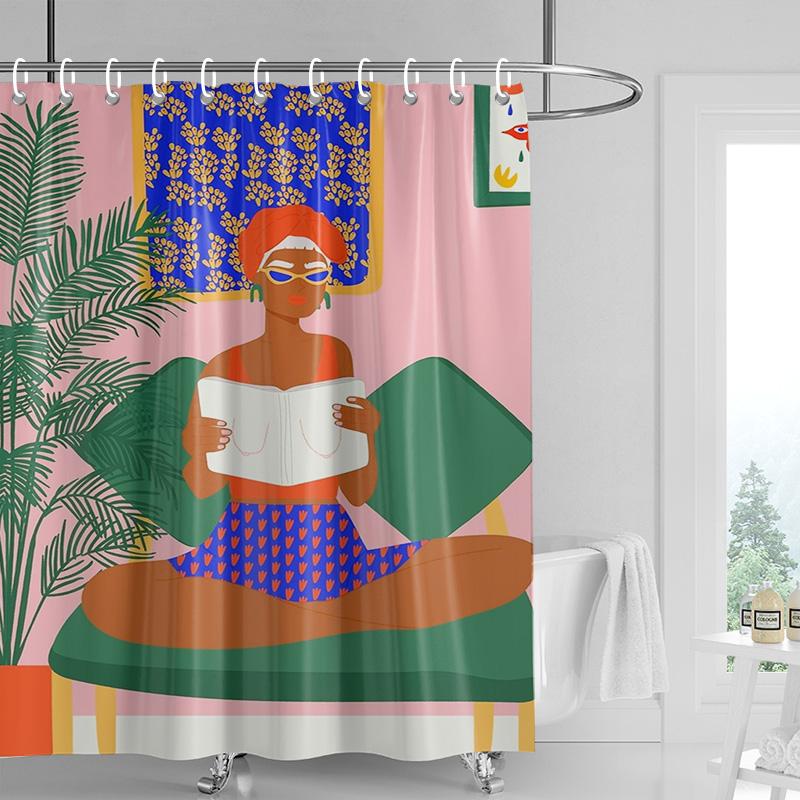 Abstract Art Illustration Bathroom Shower Curtain Waterproof Fabric Modern Nordic Bathroom Curtain Shower Curtain 180X200Cm W60H190(CM)-1 Pcs
Abstract Art Illustration Bathroom Shower Curtain Waterproof Fabric Modern Nordic Bathroom Curtain Shower Curtain 180X200Cm W60H190(CM)-1 Pcs