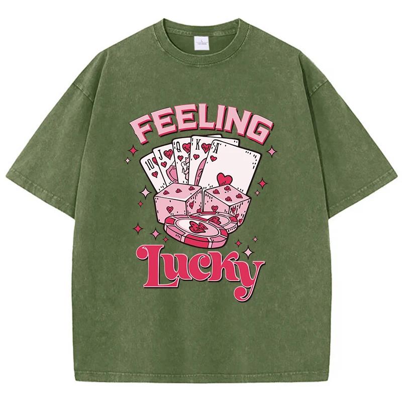 Feeling Lucky Cotton Washed T-Shirts Womens Poker Dice Printed Tops Comfortable O-Neck Oversize T Shirts Woman Clothes 3XL
Feeling Lucky Cotton Washed T-Shirts Womens Poker Dice Printed Tops Comfortable O-Neck Oversize T Shirts Woman Clothes 3XL