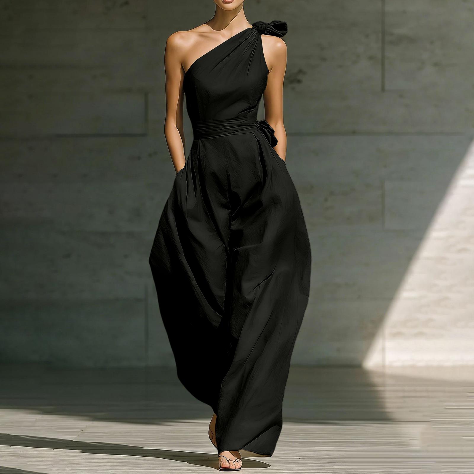 Women s Loose Fit One Shoulder Sleeveless Waist Cinched Summer Jumpsuit Casual Wide Leg Romper Comfortable Design XL
Women s Loose Fit One Shoulder Sleeveless Waist Cinched Summer Jumpsuit Casual Wide Leg Romper Comfortable Design XL