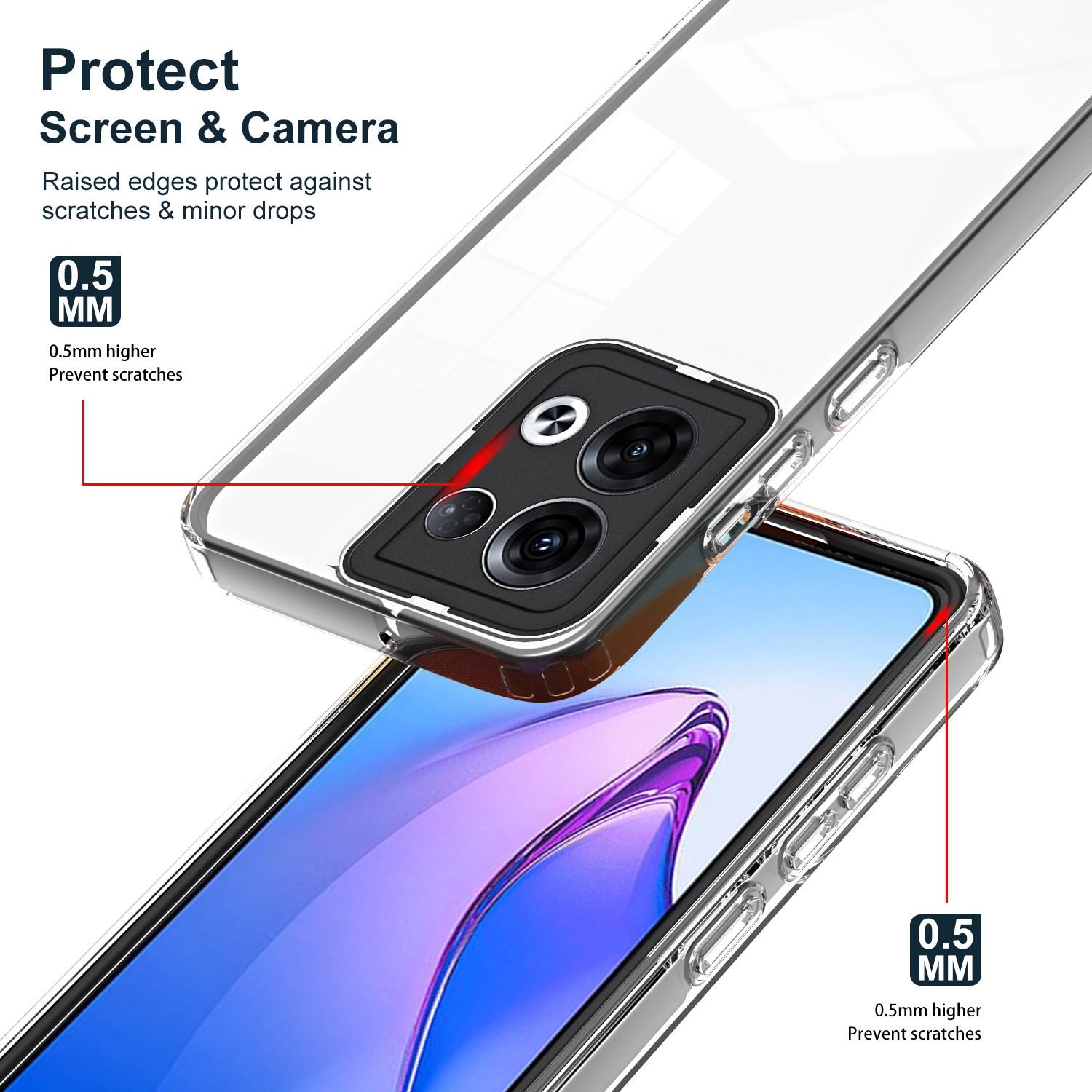 3-in-1 Transparent Phone Cover For Oppo Reno8 5G (Global Version) TPU Backplate+PC Frame+PC Camera Protection Scratch-resistant Phone Case Purple
3-in-1 Transparent Phone Cover For Oppo Reno8 5G (Global Version) TPU Backplate+PC Frame+PC Camera Protection Scratch-resistant Phone Case Purple