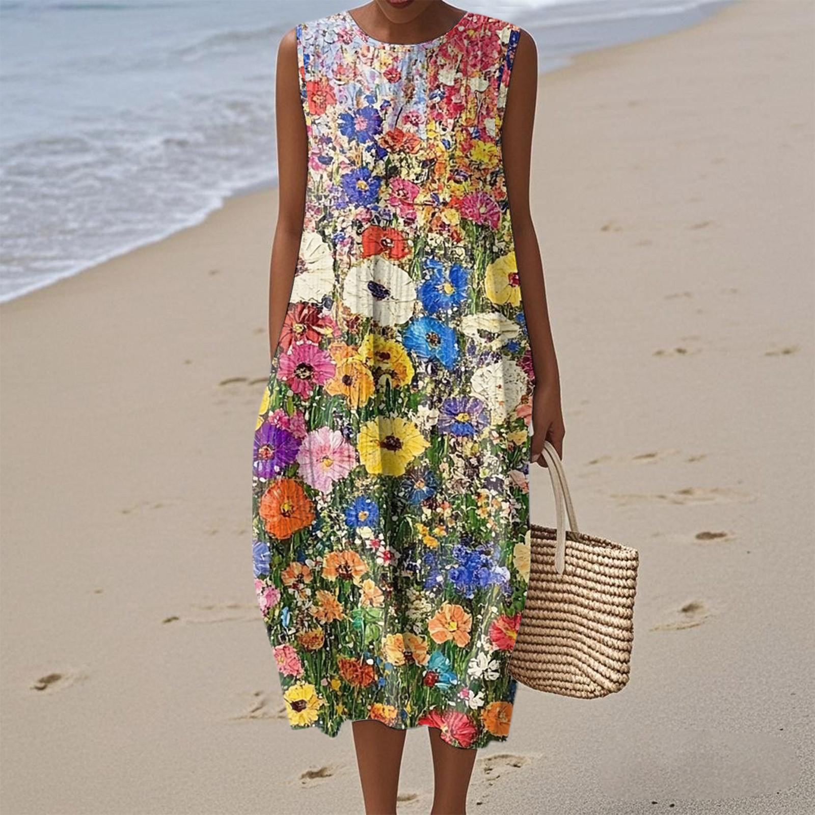 Women s Fashion Casual Sleeveless Round Neck Floral Print Elegant Temperament Dress XL рожевий
Women s Fashion Casual Sleeveless Round Neck Floral Print Elegant Temperament Dress XL рожевий