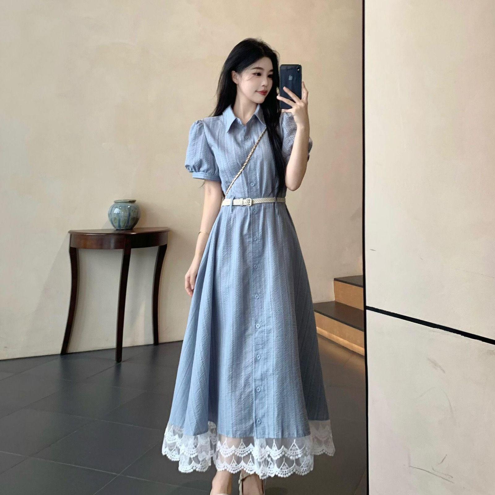 Plus Size Lace Trim French Patchwork Summer Dress - Flattering Mid-Length Skirt M (Suggests 80-100 kg)
Plus Size Lace Trim French Patchwork Summer Dress - Flattering Mid-Length Skirt M (Suggests 80-100 kg)