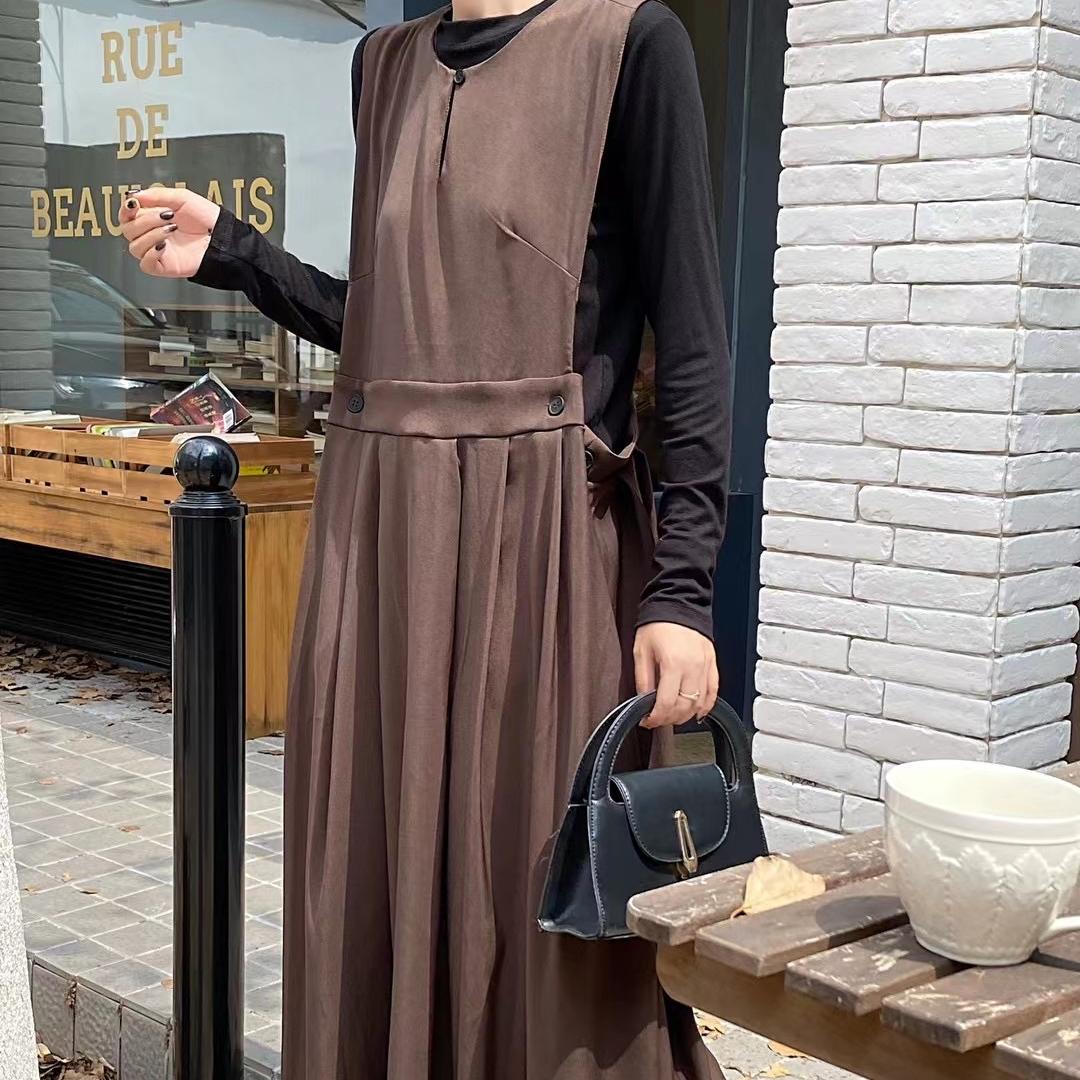 Платье-жилет для женщин на осень, свободное, повседневное, универсальное, утягивающее, легкое и зрелое, без рукавов, юбка А-силуэта One Size темно-коричневого
Платье-жилет для женщин на осень, свободное, повседневное, универсальное, утягивающее, легкое и зрелое, без рукавов, юбка А-силуэта One Size темно-коричневого