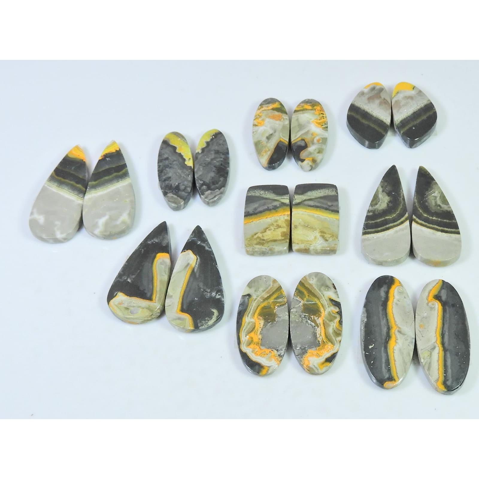 170Cts. Natural Bumble Bee Jasper Matched Pair Mix Loose Gemstone 09Pair Lot C-2215
170Cts. Natural Bumble Bee Jasper Matched Pair Mix Loose Gemstone 09Pair Lot C-2215