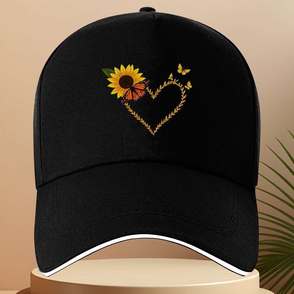Sunflower Butterfly Heart Graphic Baseball Cap Polyester Lightweight Adjustable Unisex Outdoor Sun Hat One Size
Sunflower Butterfly Heart Graphic Baseball Cap Polyester Lightweight Adjustable Unisex Outdoor Sun Hat One Size