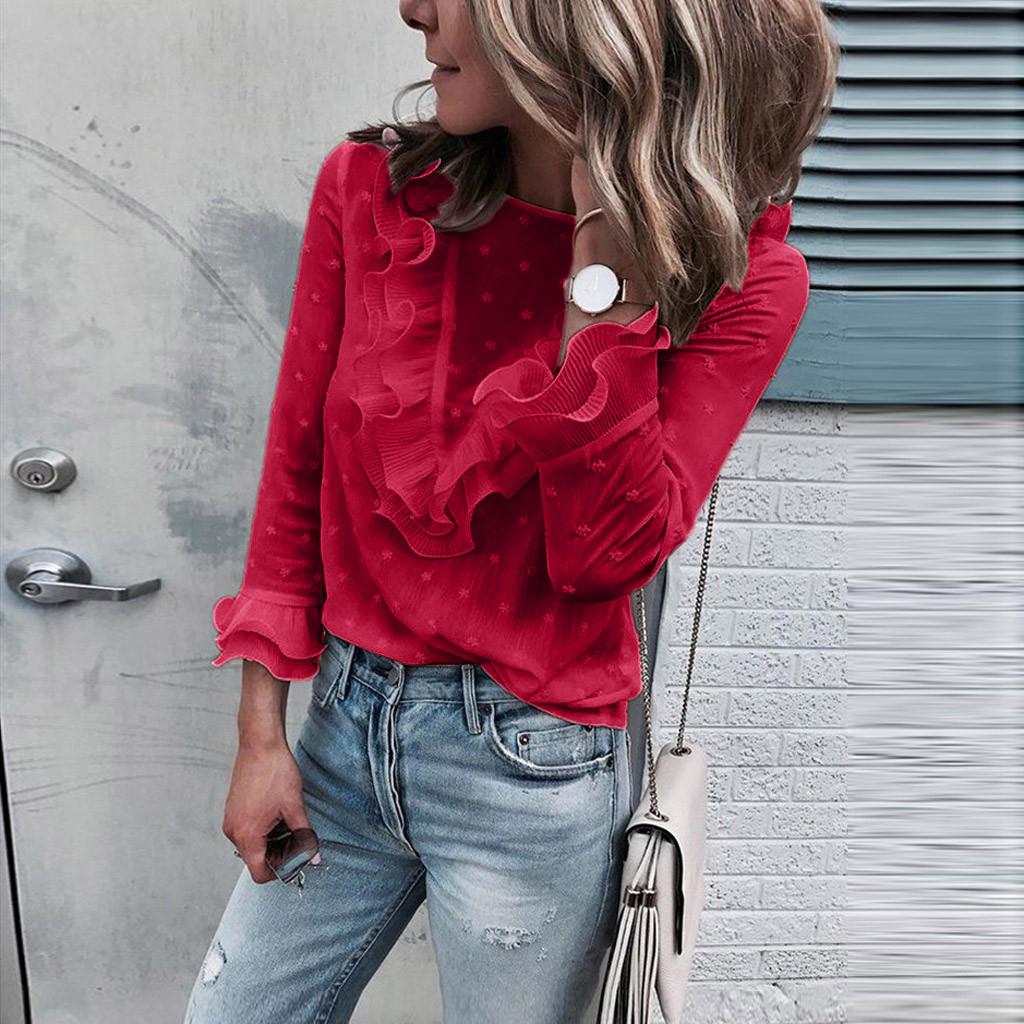 Women Ladies Casual Lace Polka Dot T-shirt Long Sleeve Tops Blouse S
Women Ladies Casual Lace Polka Dot T-shirt Long Sleeve Tops Blouse S