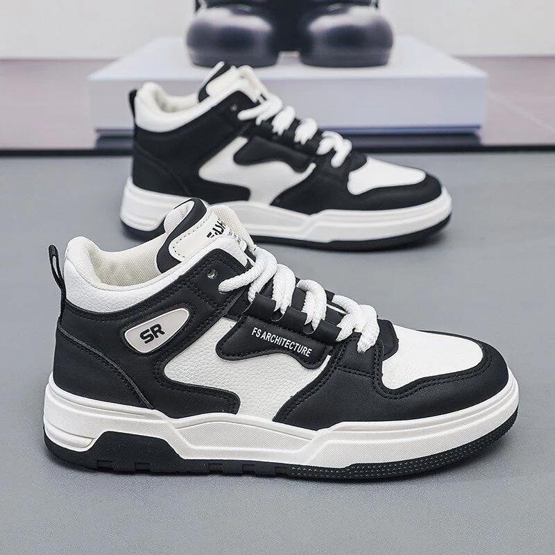 Men s sneakers spring wear-resistant skateboard shoes casual thick soled lace up anti slip outdoor running shoes zapatillas 2025 39 чорний
Men s sneakers spring wear-resistant skateboard shoes casual thick soled lace up anti slip outdoor running shoes zapatillas 2025 39 чорний