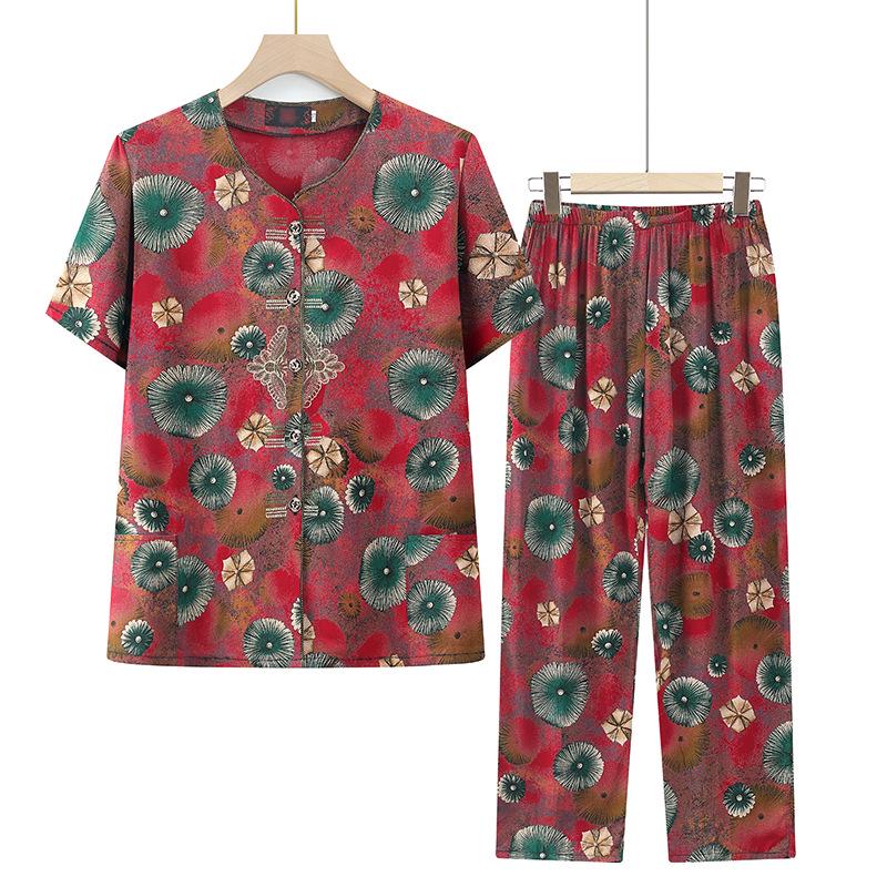 Grandma s Summer Short-Sleeved Cotton Silk Two-Piece Set: Classic Cardigan Outfit for 60-80 Year-Old Women 4XL (135-150 jin)
Grandma s Summer Short-Sleeved Cotton Silk Two-Piece Set: Classic Cardigan Outfit for 60-80 Year-Old Women 4XL (135-150 jin)
