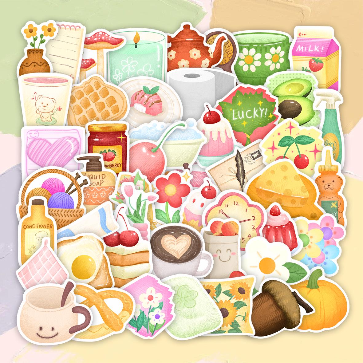 50PCS Cute Cartoon Bread Food Stickers: Waterproof DIY Decals for Planner and Notebook Decoration
50PCS Cute Cartoon Bread Food Stickers: Waterproof DIY Decals for Planner and Notebook Decoration