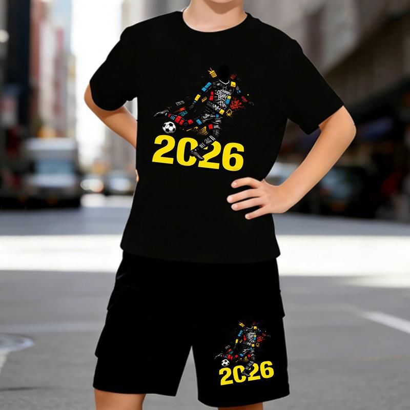 Boys 2 Piece Football themed printed Outfit, Short Sleeve T-Shirt and Shorts Set for Kids Age 5-14,Black and White Sporty Casual Summer Clothes 5-6 Years чёрный
Boys 2 Piece Football themed printed Outfit, Short Sleeve T-Shirt and Shorts Set for Kids Age 5-14,Black and White Sporty Casual Summer Clothes 5-6 Years чёрный