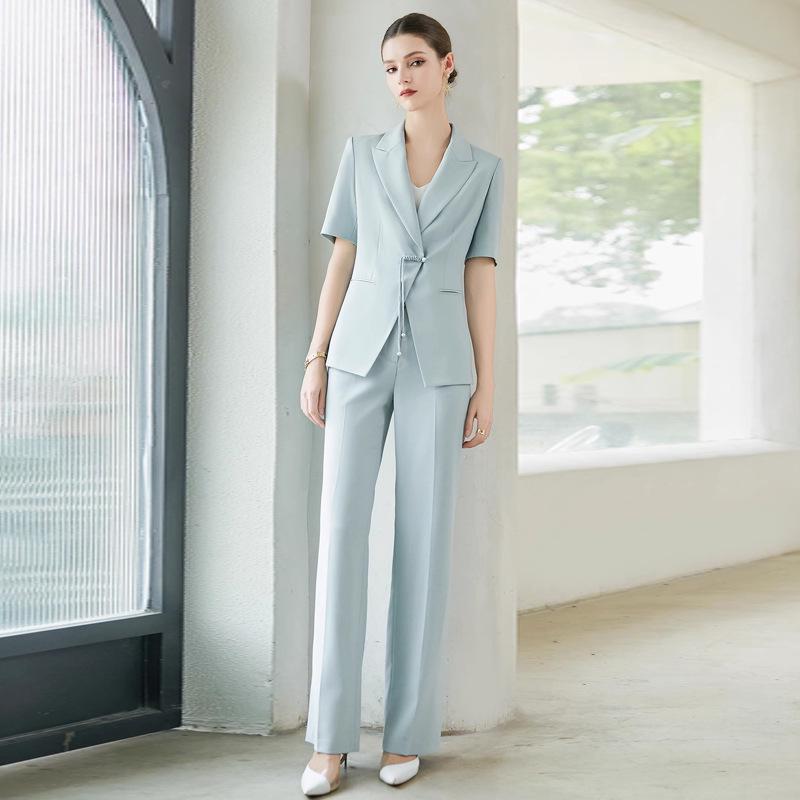 Summer Professional Blue Lightweight Chinese Style Suit Set: Skin-Friendly Formal Workwear Pants Suit M
Summer Professional Blue Lightweight Chinese Style Suit Set: Skin-Friendly Formal Workwear Pants Suit M