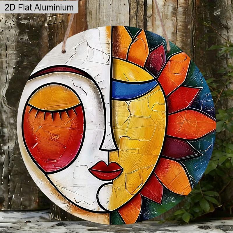 2D Flat 1pc Abstract Boho Art Aluminum Hanging Decoration Plaque, Abstract Sun and Moon Pattern Sign, Living Room Decor, Patio Decor and Meditation 7.87×7.87inch
2D Flat 1pc Abstract Boho Art Aluminum Hanging Decoration Plaque, Abstract Sun and Moon Pattern Sign, Living Room Decor, Patio Decor and Meditation 7.87×7.87inch