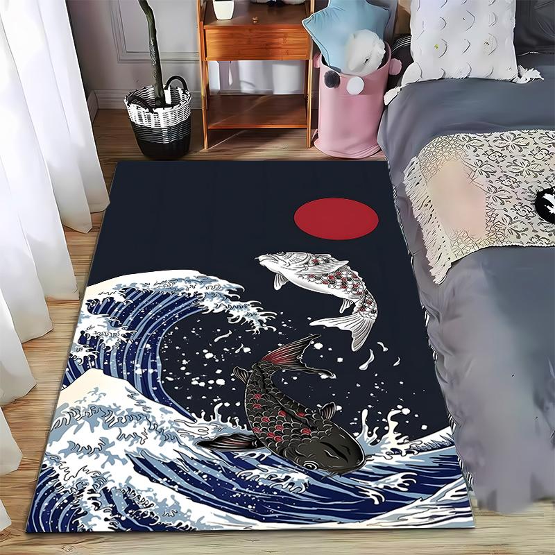 Japanese Koi Carp Rug with Waves and Rising Sun Design Suitable for use as an anti-slip game mat for living room and bedroom sofas 40x60cm( 15x23in )
Japanese Koi Carp Rug with Waves and Rising Sun Design Suitable for use as an anti-slip game mat for living room and bedroom sofas 40x60cm( 15x23in )
