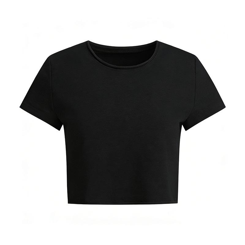 Short curled T-shirt women s exposed navel inside with summer simple basic round neck front shoulder short sleeve slim casual top Xl( 60-70kg ) чорний
Short curled T-shirt women s exposed navel inside with summer simple basic round neck front shoulder short sleeve slim casual top Xl( 60-70kg ) чорний