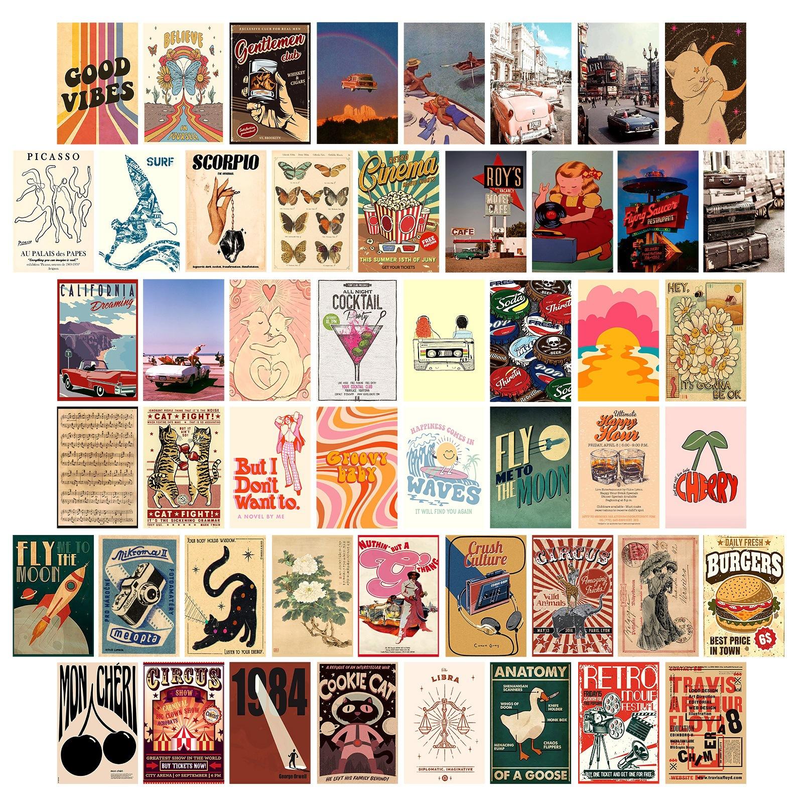 50 Retro-Themed Posters, Wind Wall Decoration Cards, Trend Graffiti Arrangement, Living Room Message Card Postcard T01041484 wall card-vintage poster 50
50 Retro-Themed Posters, Wind Wall Decoration Cards, Trend Graffiti Arrangement, Living Room Message Card Postcard T01041484 wall card-vintage poster 50
