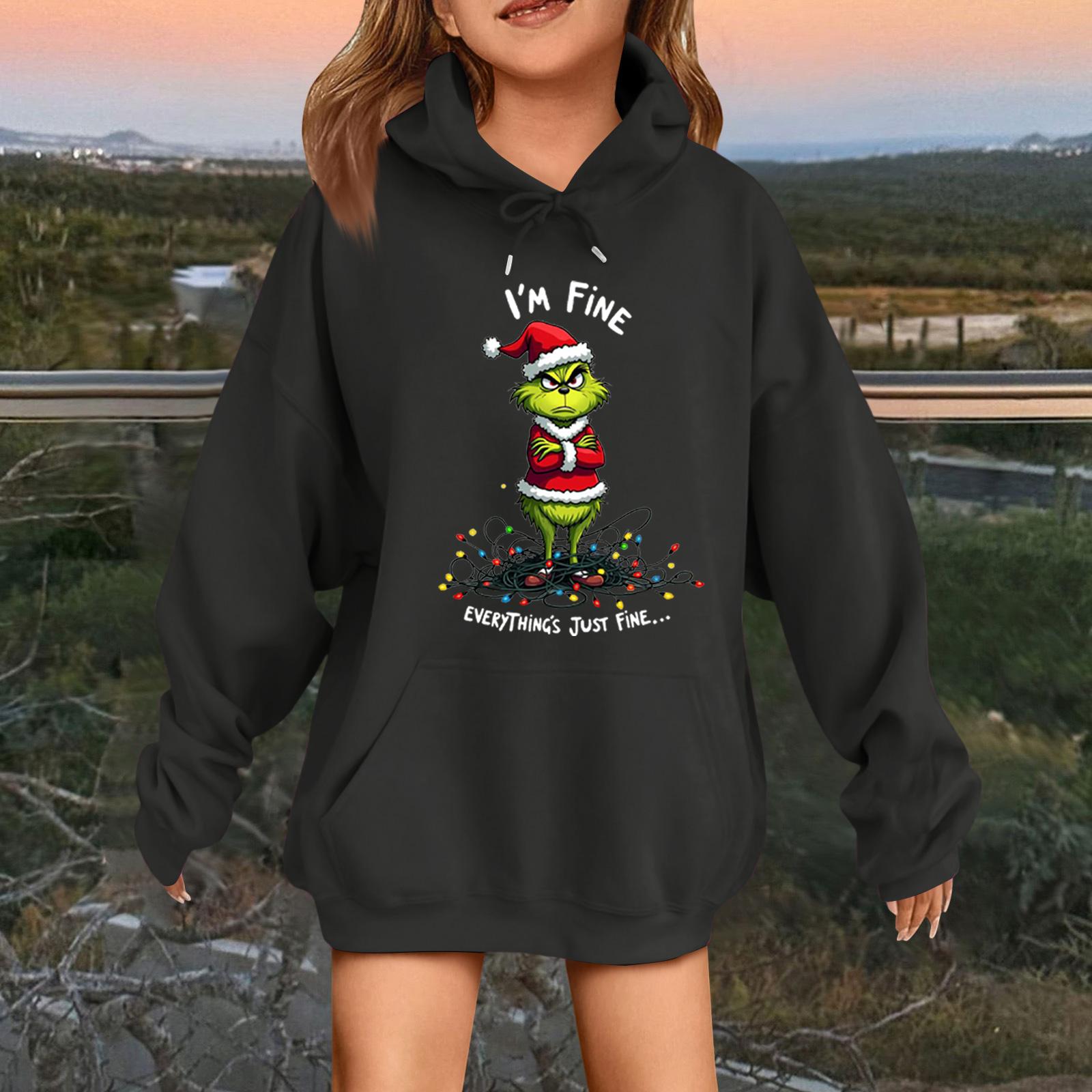 Детская модная повседневная толстовка с капюшоном свободного кроя с длинными рукавами и рождественским принтом 130 чёрный
Детская модная повседневная толстовка с капюшоном свободного кроя с длинными рукавами и рождественским принтом 130 чёрный