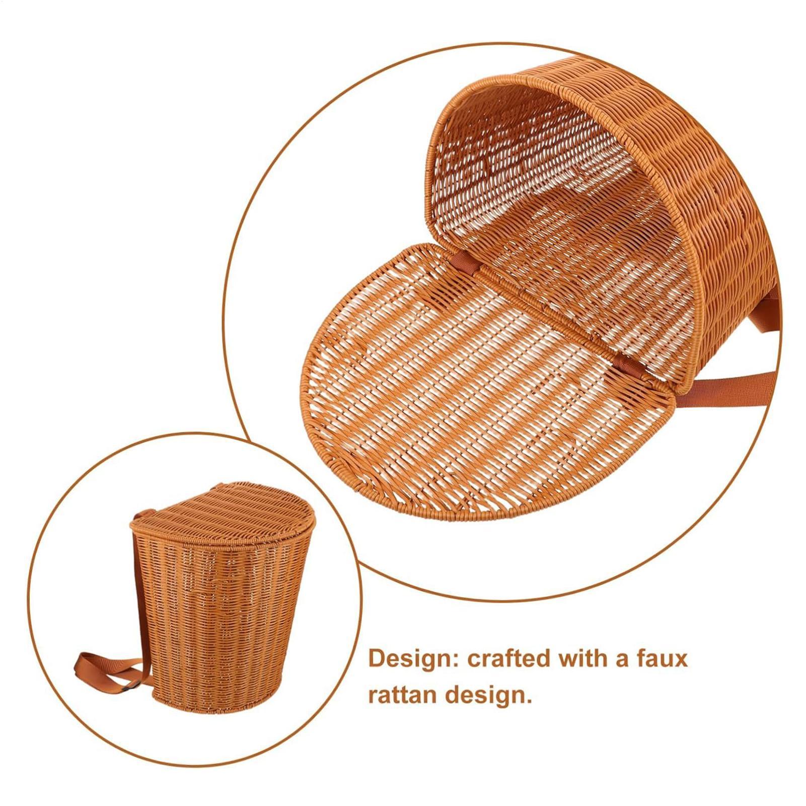 Imitation Vine Material Basket Backpack Hand Woven Backpack Farm Basket With Lid And Shoulder Straps For Orchard Picking Fruit CN
Imitation Vine Material Basket Backpack Hand Woven Backpack Farm Basket With Lid And Shoulder Straps For Orchard Picking Fruit CN