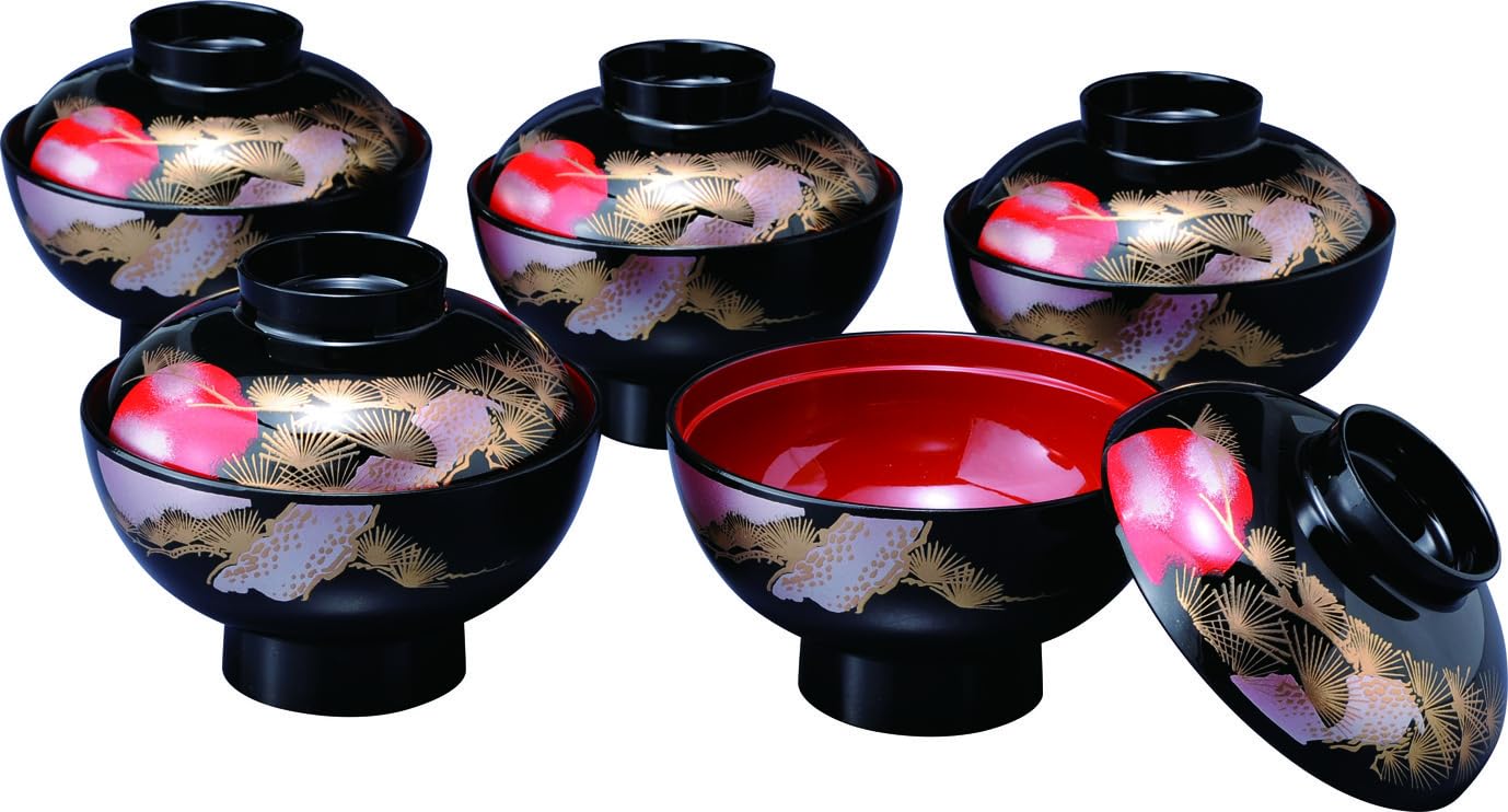Yamaga Lacquerware Shop Soup Bowls, Sunrise Crane Design, Set of 5 (5 pieces) - Kishu Lacquerware, Black, for New Year s, Year-End and New Year, Zoni
Yamaga Lacquerware Shop Soup Bowls, Sunrise Crane Design, Set of 5 (5 pieces) - Kishu Lacquerware, Black, for New Year s, Year-End and New Year, Zoni