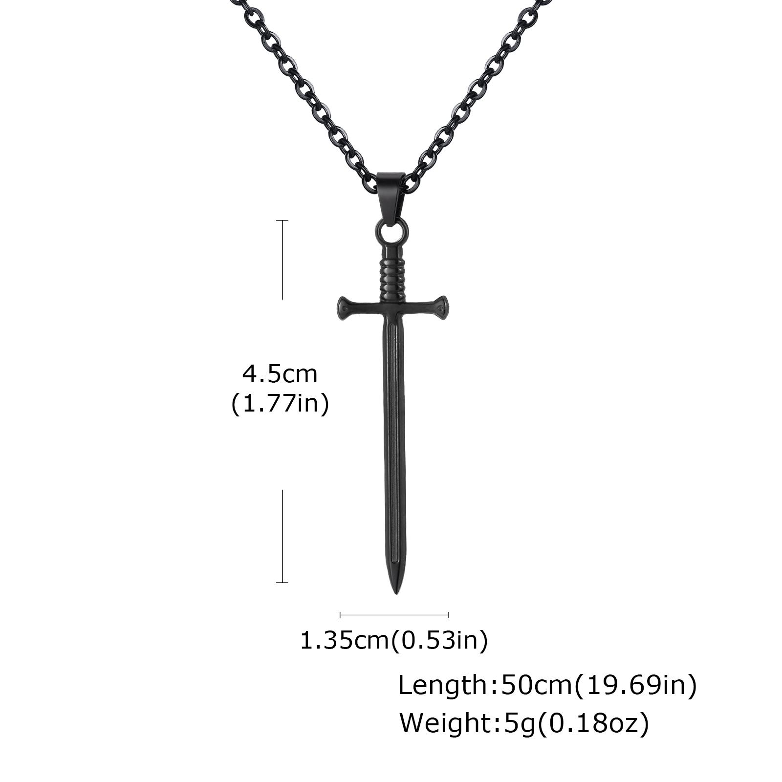 Retro Gothic Stainless Steel Long Sword Cross Pendant Necklace, Punk Hip Hop Geometric Necklace, Fashion Party Jewelry for Men 60CM
Retro Gothic Stainless Steel Long Sword Cross Pendant Necklace, Punk Hip Hop Geometric Necklace, Fashion Party Jewelry for Men 60CM