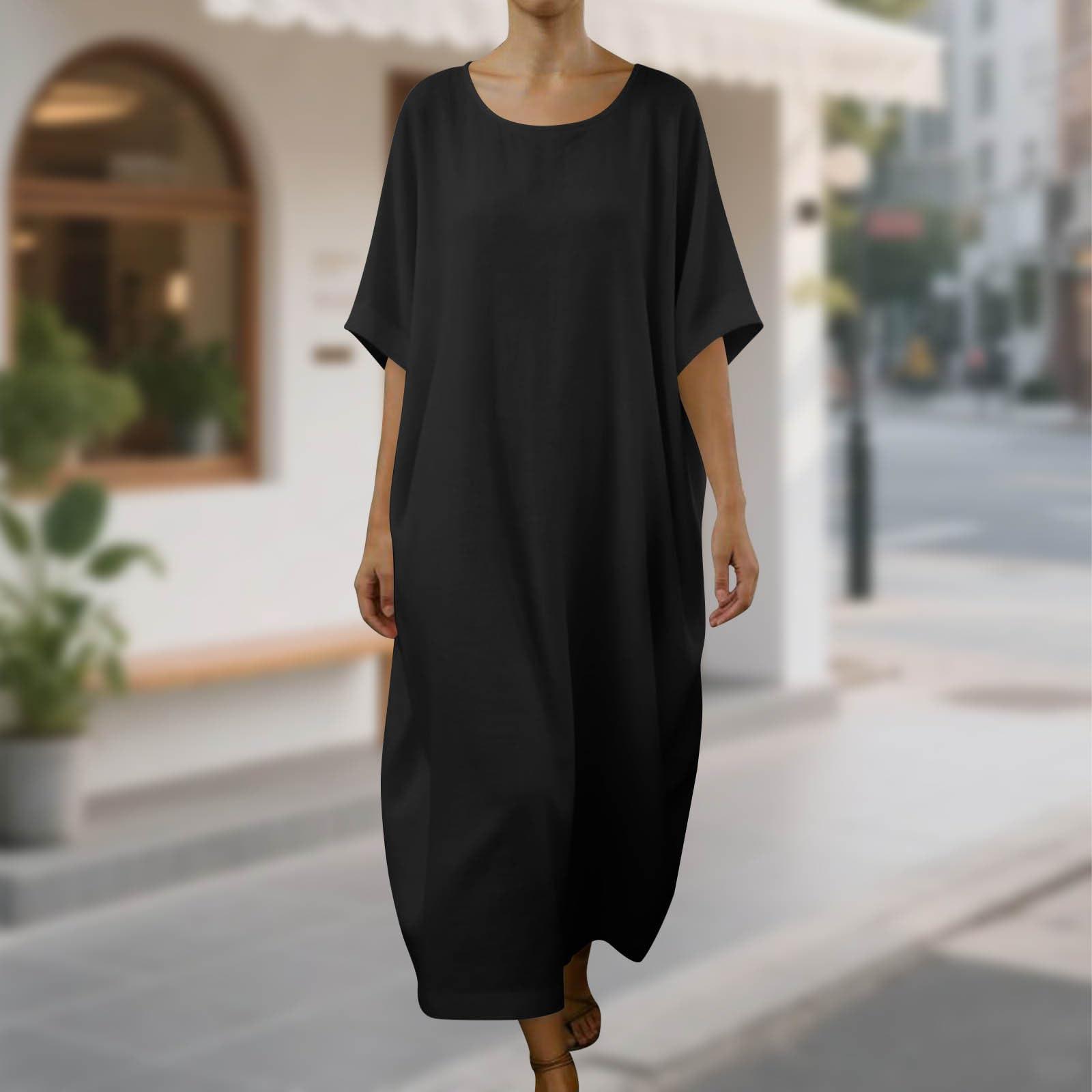 Women Vacation Trendy Short Sleeve Cotton Linen Dress XL Темно-синій
Women Vacation Trendy Short Sleeve Cotton Linen Dress XL Темно-синій