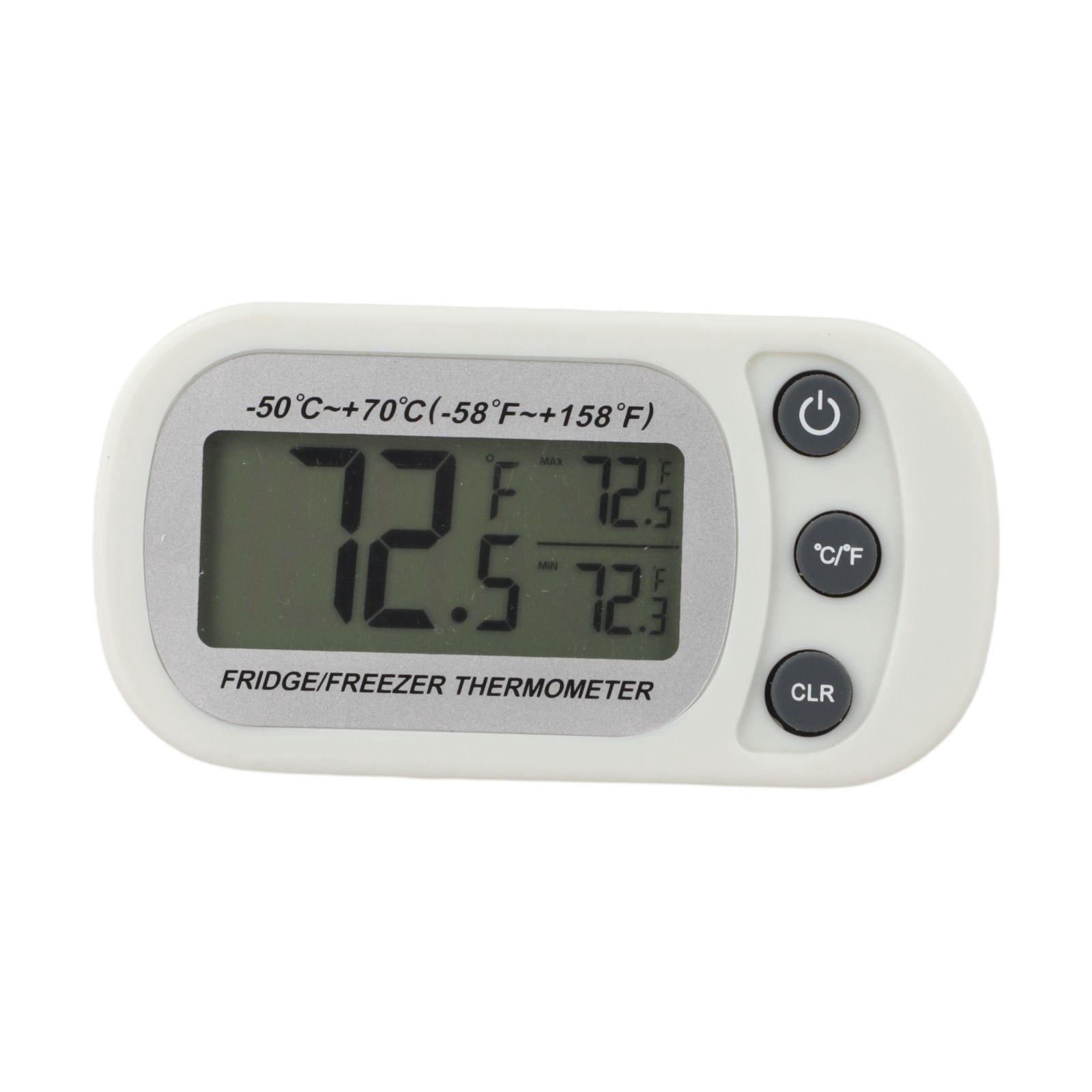 Digital Refrigerator Thermometer Waterproof with Max Min Temperature Memory White
Digital Refrigerator Thermometer Waterproof with Max Min Temperature Memory White