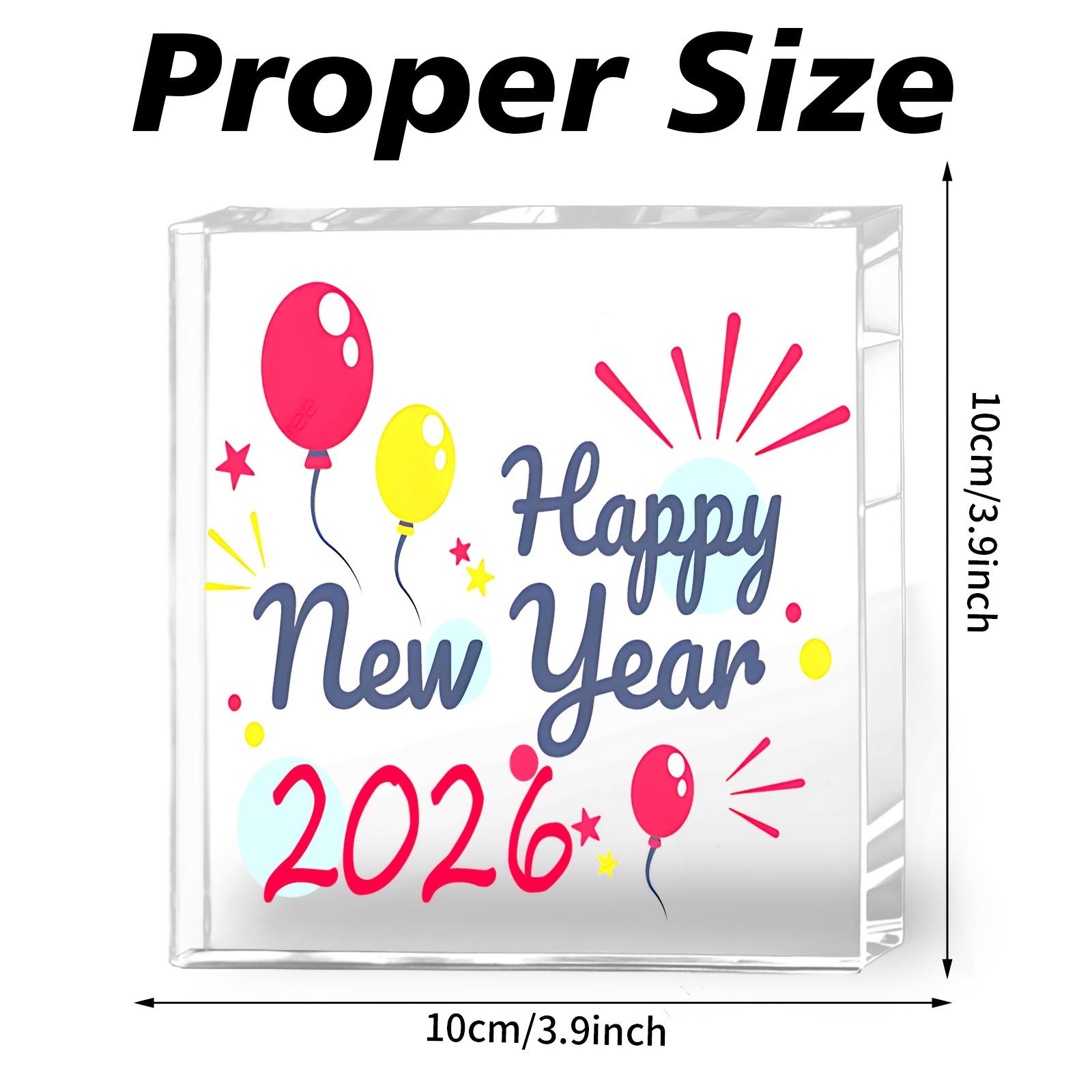 1pc Happy New Year Table Decor - Elegant Desk Decoration with Red, Blue, Yellow Balloons & Stars- Acrylic Desktop Ornament, Four Seasons Decoration 10*10cm
1pc Happy New Year Table Decor - Elegant Desk Decoration with Red, Blue, Yellow Balloons & Stars- Acrylic Desktop Ornament, Four Seasons Decoration 10*10cm