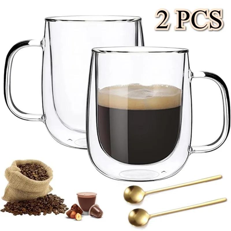 2PCS/set Glass Coffee Mugs Double Wall Insulated Coffee Mugs Clear Coffee Tea Cups with Handle Heat Resistant Dishwasher Safe
2PCS/set Glass Coffee Mugs Double Wall Insulated Coffee Mugs Clear Coffee Tea Cups with Handle Heat Resistant Dishwasher Safe