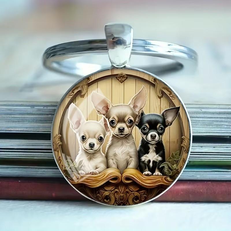 Round Alloy Keychain Pendant with Chihuahua Dog Print Metal Key Ring for Bag Accessories and Home Decoration One Size
Round Alloy Keychain Pendant with Chihuahua Dog Print Metal Key Ring for Bag Accessories and Home Decoration One Size