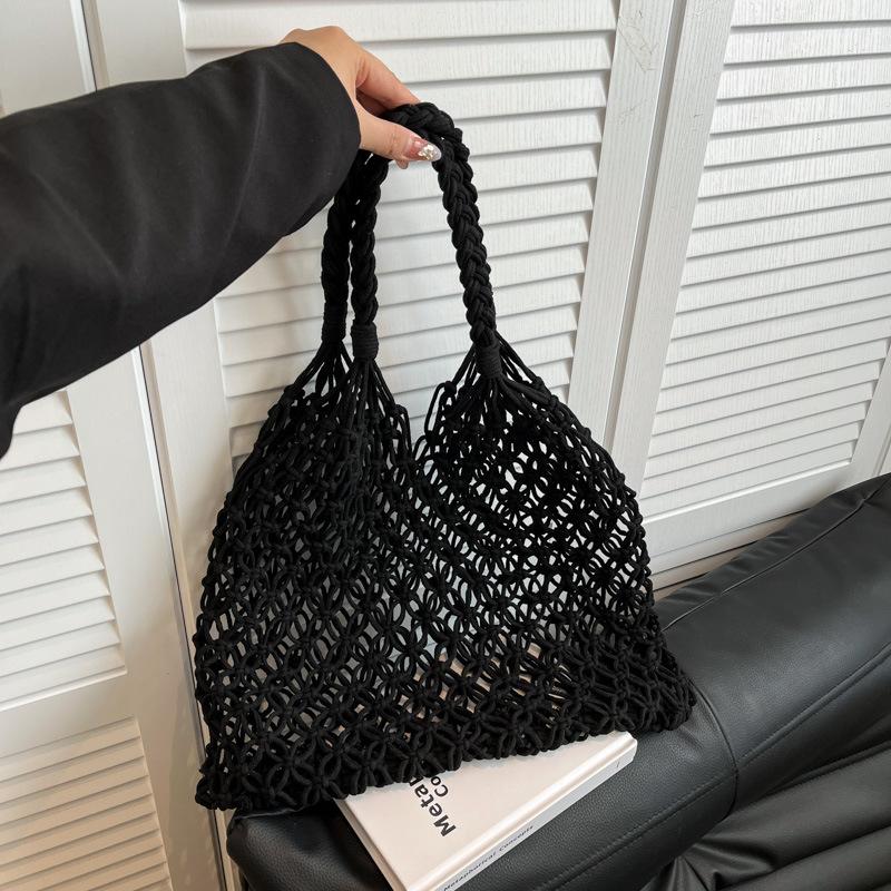 Leisure rope woven bag new shoulder women s beach woven bag fishing net bag fashionable and simple trendy tote bag чорний
Leisure rope woven bag new shoulder women s beach woven bag fishing net bag fashionable and simple trendy tote bag чорний