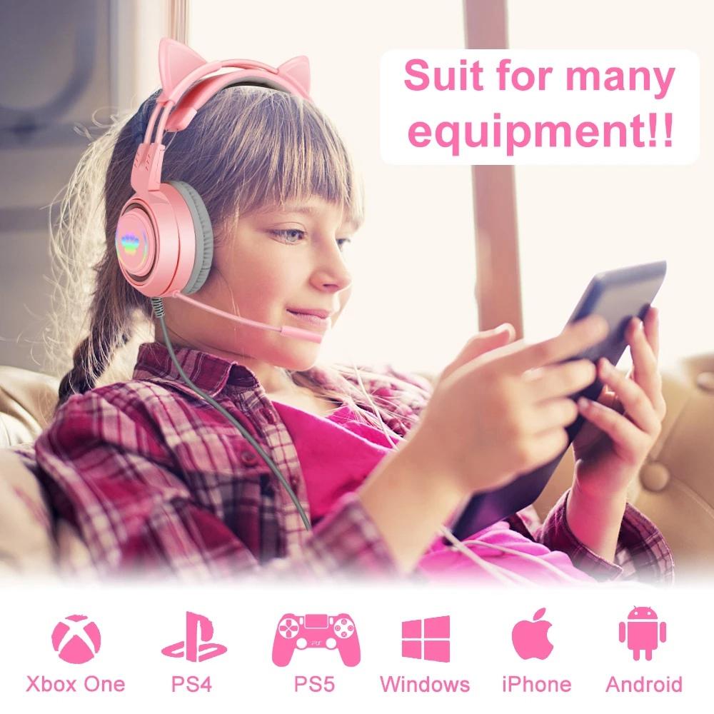 SY-G25 RGB Light Wired Headset Cat Ear Decorated Headphones with Noise Cancelling Mic 3.5mm Gaming Earphones for E-Sports Pink
SY-G25 RGB Light Wired Headset Cat Ear Decorated Headphones with Noise Cancelling Mic 3.5mm Gaming Earphones for E-Sports Pink