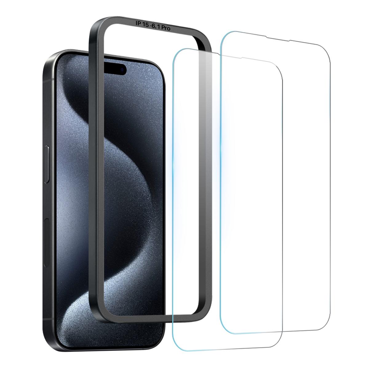 NORTHJO 2Pcs A+ For iPhone 15 Pro Screen Protector 0.3mm 2.5D Clear Tempered Glass Film with Installation Tool As Shown A
NORTHJO 2Pcs A+ For iPhone 15 Pro Screen Protector 0.3mm 2.5D Clear Tempered Glass Film with Installation Tool As Shown A