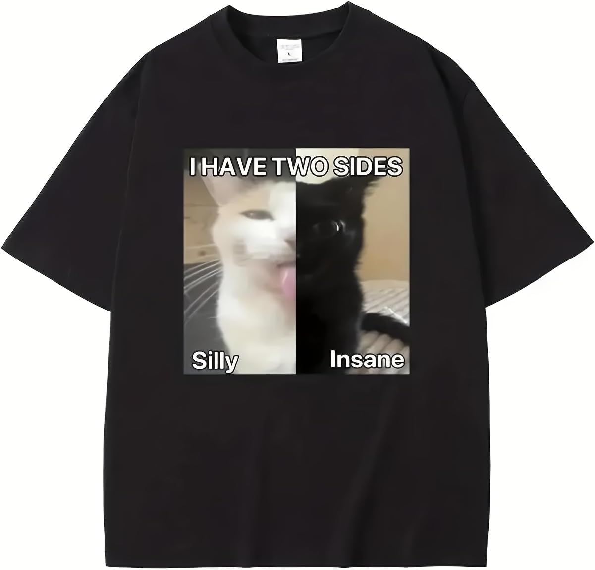 Funny Two Sides Cat Meme T-Shirt for Girls, Silly and Insane Cat Graphic Tee, Casual Cotton Summer Top 5XL різнокольоровий
Funny Two Sides Cat Meme T-Shirt for Girls, Silly and Insane Cat Graphic Tee, Casual Cotton Summer Top 5XL різнокольоровий