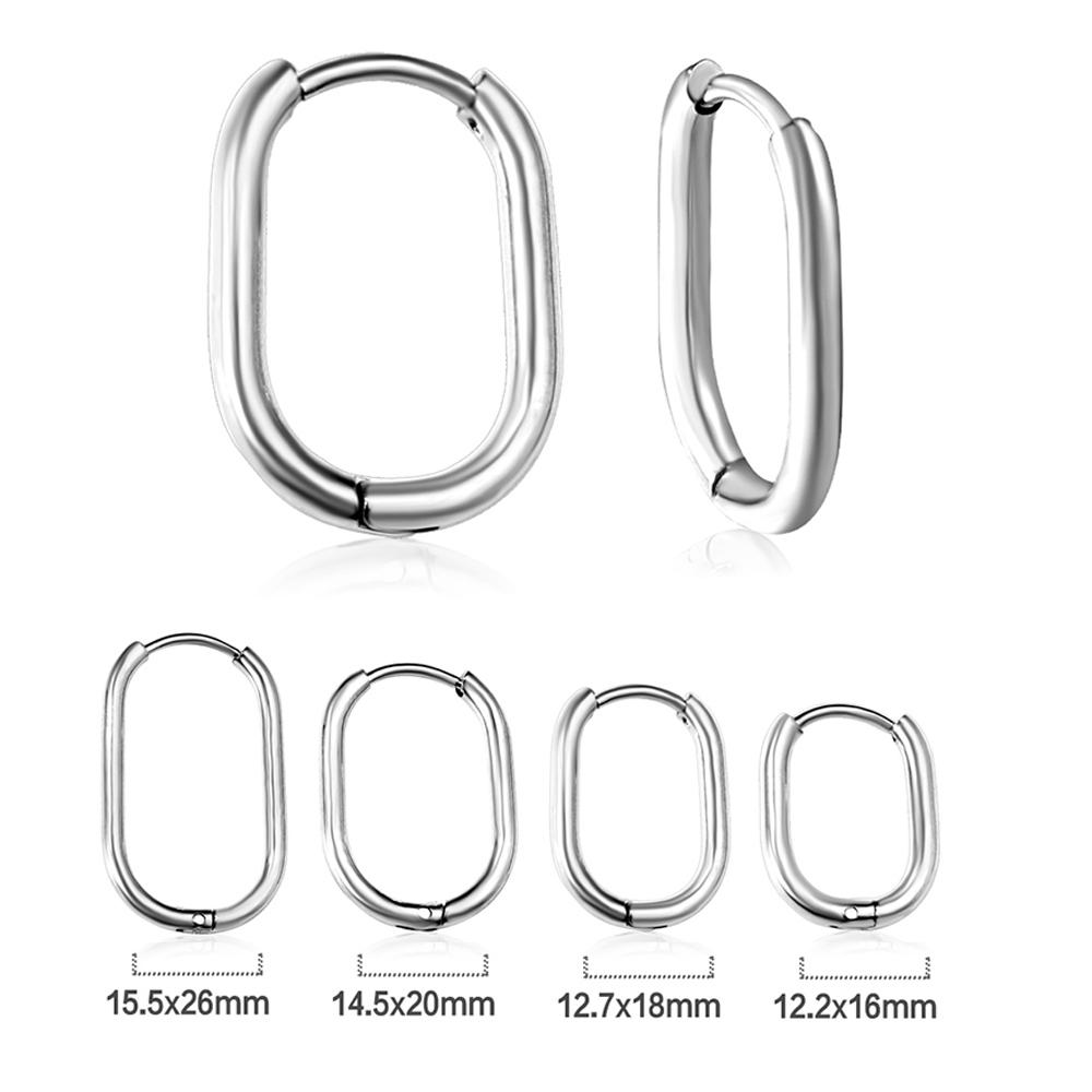 LUXUSTEEL 2PCS Stainless Steel Oval Hoops Earrings For Women Men Gold Silver Color Rock Earrings Piercing Jewelry Gift 20mm
LUXUSTEEL 2PCS Stainless Steel Oval Hoops Earrings For Women Men Gold Silver Color Rock Earrings Piercing Jewelry Gift 20mm