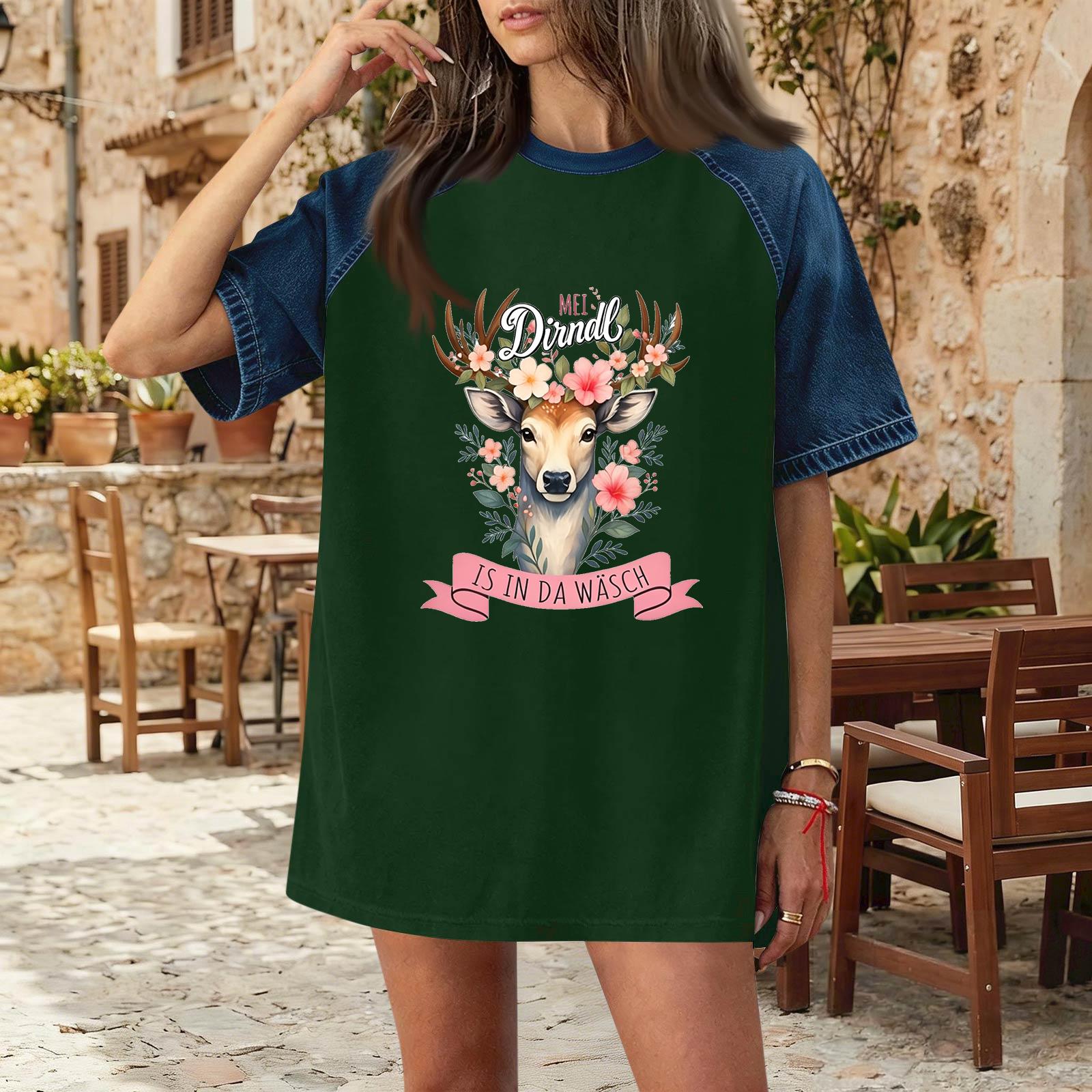Women Denim Patchwork Oktoberfest Graphic T Shirt Comfortable Short Sleeve Casual Top with Round Neck and Relaxed Fit for Daily Wear XL
Women Denim Patchwork Oktoberfest Graphic T Shirt Comfortable Short Sleeve Casual Top with Round Neck and Relaxed Fit for Daily Wear XL