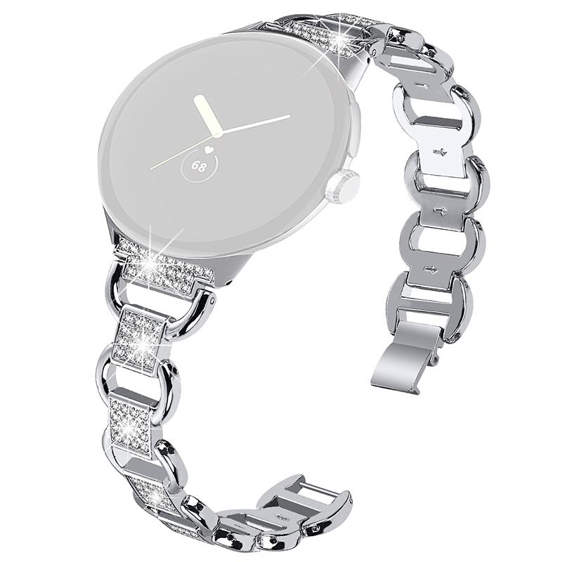 For Google Pixel Watch 3 41mm/Watch 2/Pixel Watch Metal Bracelet Strap Rhinestone Decor Smartwatch Wrist Strap Replacement Silver
For Google Pixel Watch 3 41mm/Watch 2/Pixel Watch Metal Bracelet Strap Rhinestone Decor Smartwatch Wrist Strap Replacement Silver
