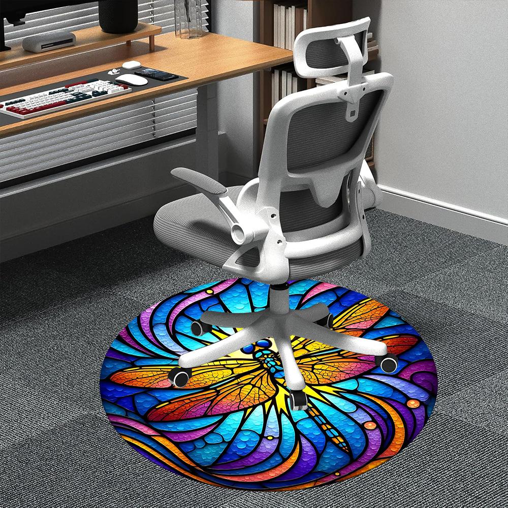 1pc Stained Glass Dragonfly Office Round Area Rug, Indoor Mat Suitable ForOffice, Under Office Chairs Bedroom Living Room Home Decor, Room Deco q096 80cm by 80cm
1pc Stained Glass Dragonfly Office Round Area Rug, Indoor Mat Suitable ForOffice, Under Office Chairs Bedroom Living Room Home Decor, Room Deco q096 80cm by 80cm