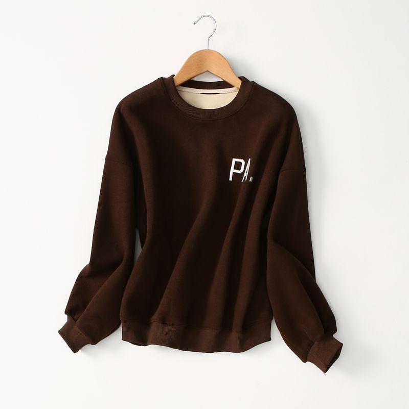 Whole Transaction Goods Autumn and Winter Thickening Fleece-Lined Pure Cotton Sweatshirt Women s round Neck Pullover Letter Patch Loose Fleece Shirt Dark Curry Free size
Whole Transaction Goods Autumn and Winter Thickening Fleece-Lined Pure Cotton Sweatshirt Women s round Neck Pullover Letter Patch Loose Fleece Shirt Dark Curry Free size