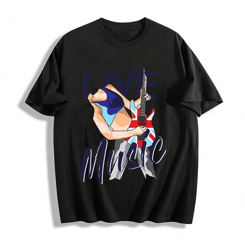 British Style Guitarist Print Top Retro Rock Live Music Casual T-Shirt Pure cotton T-shirt XXS
British Style Guitarist Print Top Retro Rock Live Music Casual T-Shirt Pure cotton T-shirt XXS