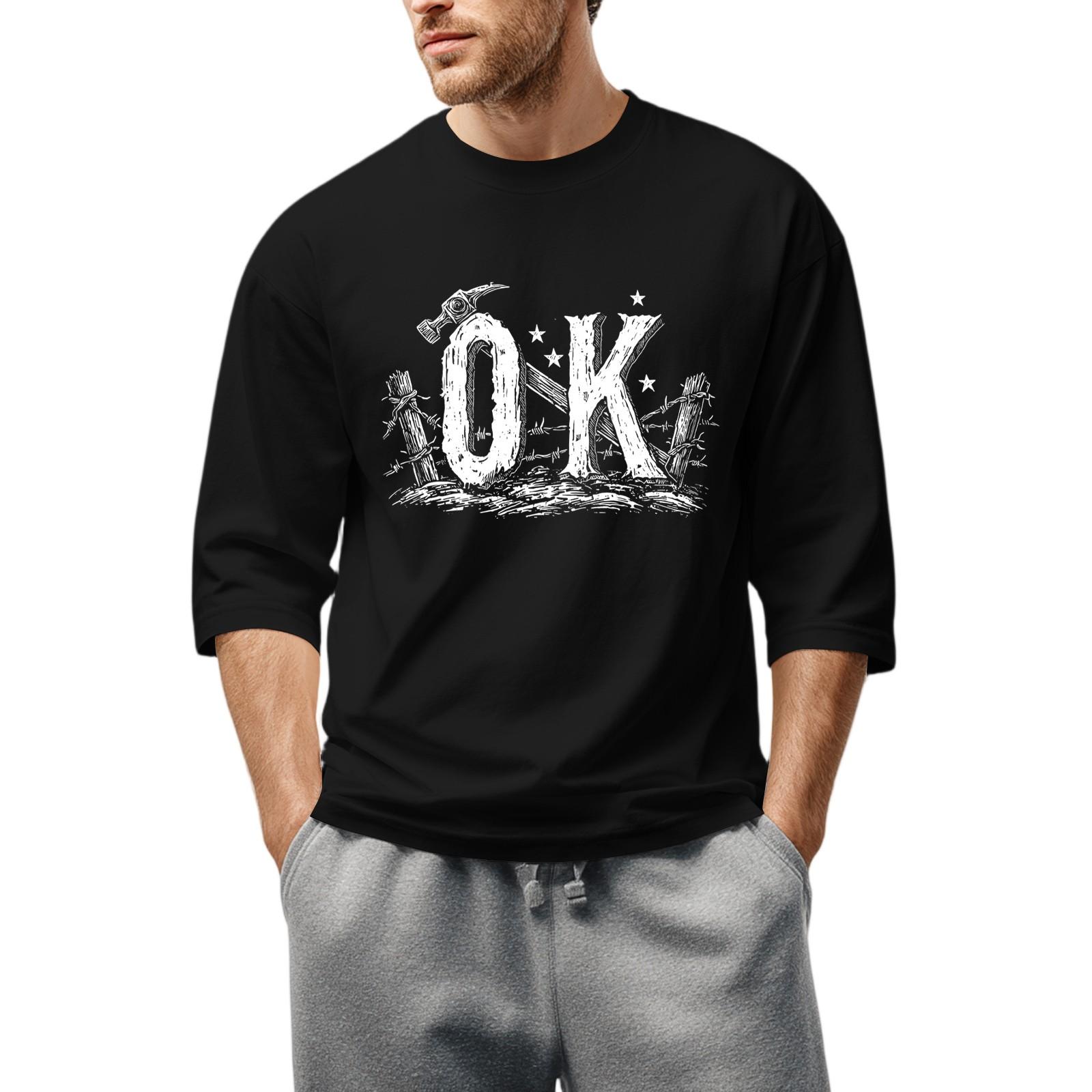 Men S Round Neck Three-Quarters Sleeve Top Casual Fashion T-Shirt L чорний
Men S Round Neck Three-Quarters Sleeve Top Casual Fashion T-Shirt L чорний