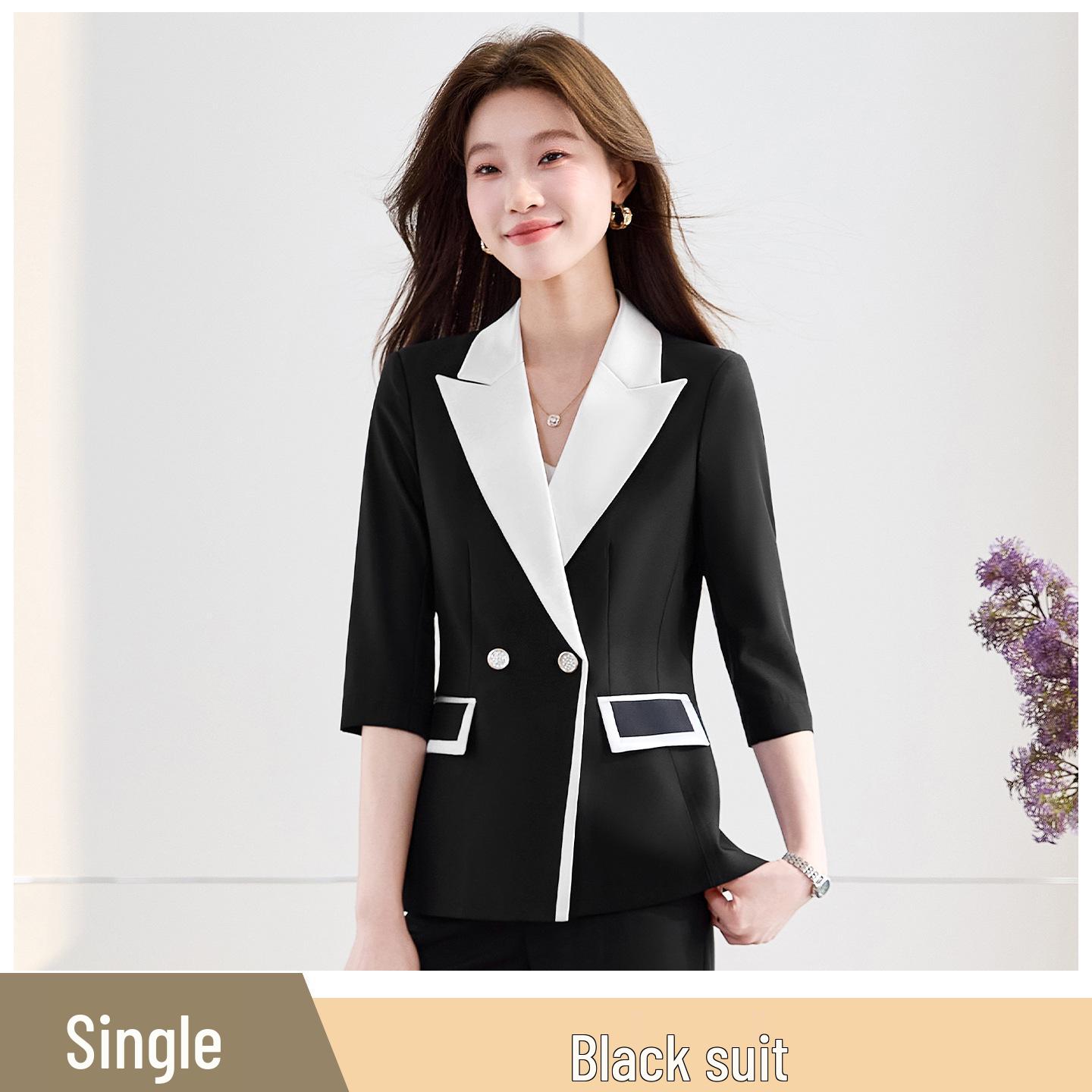 Elegant Color-Block Women s Suit: Spring/Autumn, Mid-Sleeved, Slimming Two-Piece for a Fashion-Forward, Youthful Look. 3XL
Elegant Color-Block Women s Suit: Spring/Autumn, Mid-Sleeved, Slimming Two-Piece for a Fashion-Forward, Youthful Look. 3XL