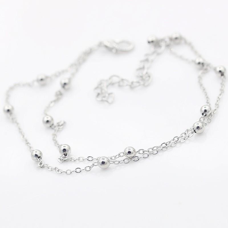 Elegant Double-Layer Copper Bead Chain Anklet for Women - Stylish European & American Fashion Accessory срібний
Elegant Double-Layer Copper Bead Chain Anklet for Women - Stylish European & American Fashion Accessory срібний