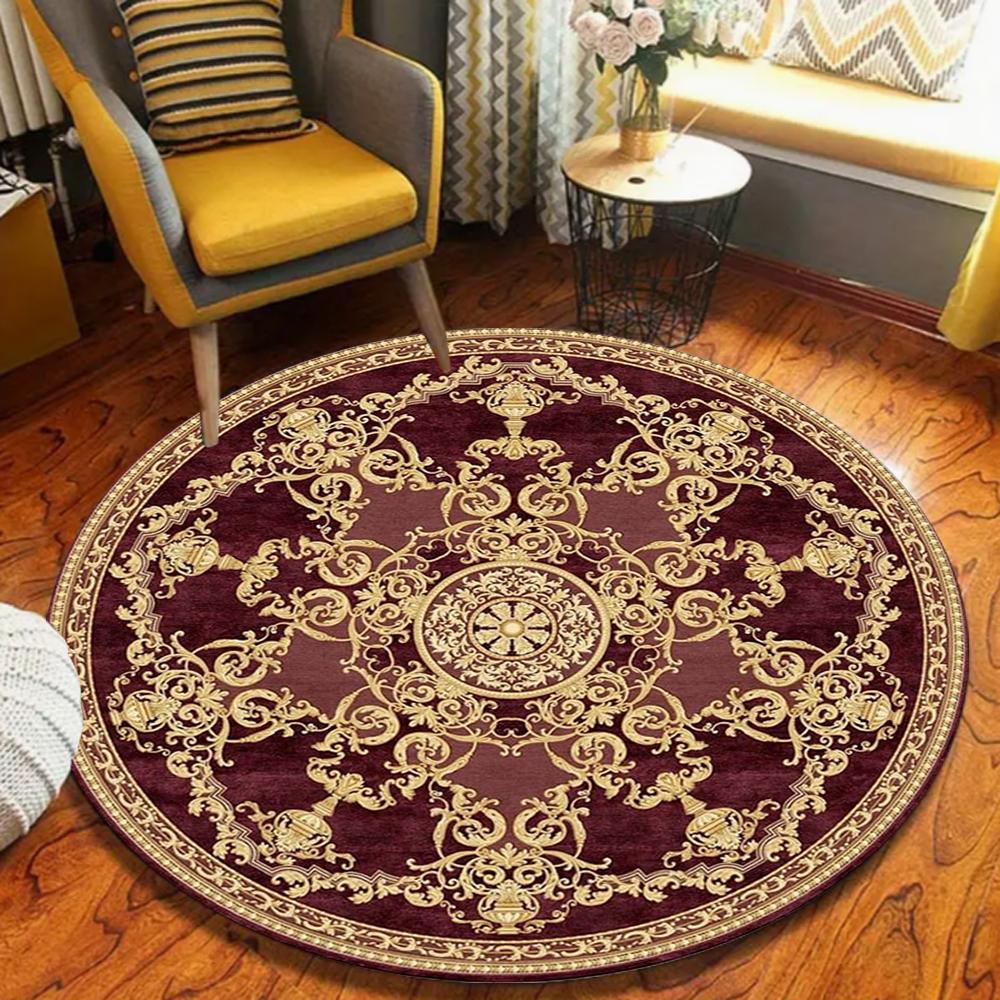 Traditional Oriental Persian Pattern Round Area Rug Vintage Burgundy Soft Floor Carpet for Living Rooms Leisure Relaxation Zones 80cm x 80cm
Traditional Oriental Persian Pattern Round Area Rug Vintage Burgundy Soft Floor Carpet for Living Rooms Leisure Relaxation Zones 80cm x 80cm