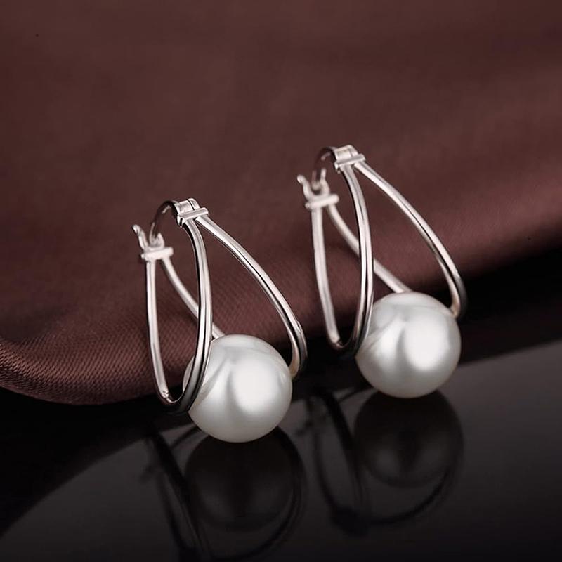 Huitan Trendy Women s Hoop Earrings Inlaid Round Imitation Pearl Simple Elegant Female Accessories Modern Fashion Girls Jewelry
Huitan Trendy Women s Hoop Earrings Inlaid Round Imitation Pearl Simple Elegant Female Accessories Modern Fashion Girls Jewelry
