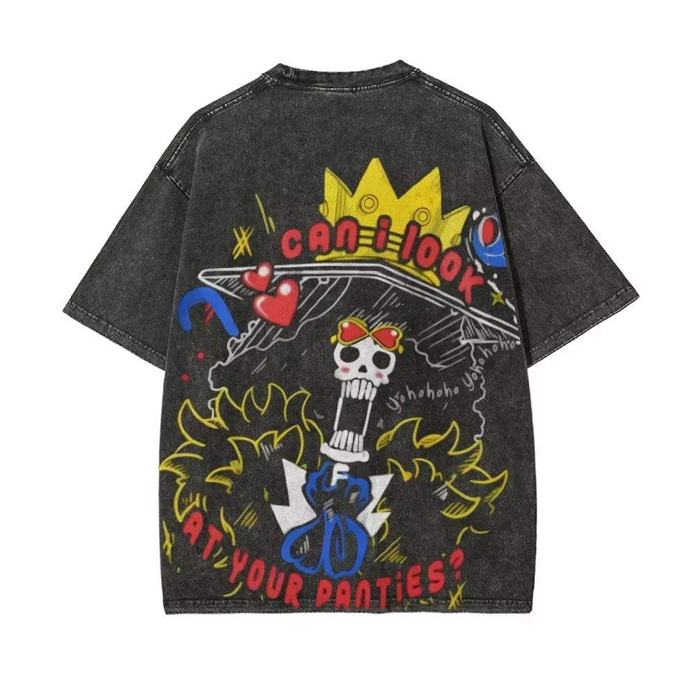 One Piece Mens and Womens Washed TShirt Brook Clothing Summer and Spring Anime Yk Tee Retro Distressed Short Sleeve Top M
One Piece Mens and Womens Washed TShirt Brook Clothing Summer and Spring Anime Yk Tee Retro Distressed Short Sleeve Top M